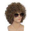 Kaneles Short Curly Brown Wigs for Men Light Brown Afro