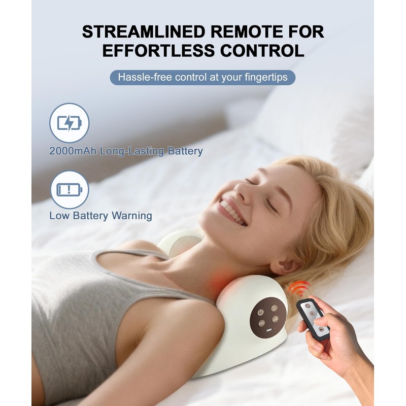 Neck Massager with Heat, Red Light & Vibration Adjustable, Heated