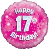 Oaktree UK 18 Happy 17. Geburtstag Holographisches Folie Design Luftballons,