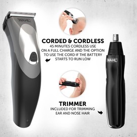 Wahl Clip N Rinse Hair Clipper for Men, Gifts for Him, Head Shaver, Men's Hair Clippers, Nose Trimmers for Men, Cordless Clippers, Washable Head, DIY Haircuts, Easy Home Haircutting