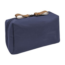 Long Keeper Small Cosmetic Bags Cute Make Up Bag Women Girls Travel Small Cosmetic Clutch Toiletry Bag Wash Bag Portable Makeup Organizer Cosmetic Zipper Pouch (Navy Blue)