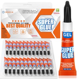 Super Glue Gel Clear Non-Drip, 24 X 3g All Purpose Strong Adhesive Ca Glue Quick Dry Instant Glue for Plastic, Metal, Ceramic, Shoe, Wood, Leather, Model, Aquarium, Rhinestone, Jewelry and DIY Crafts