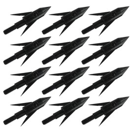 12Pcs Fishing Arrowheads Screw-on Points 150 Grain Black Bowfishing Screw Tips Broadheads for Fishing Arrow Compound Bow, Crossbow and Recurve Bow