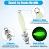 Starbun Squid Lures - 4pcs Glow Squid Cuttlefish Hooks For