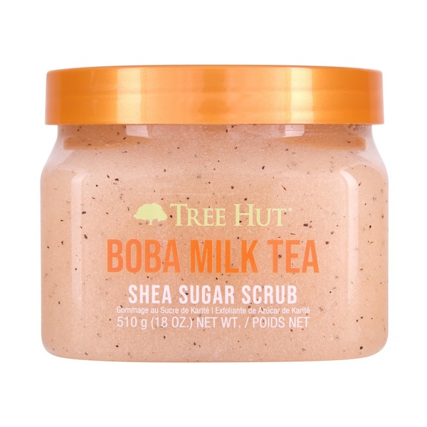 Tree Hut Boba Milk Tea Shea Sugar Exfoliating & Hydrating Body Scrub, 18 oz