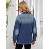 UEAL Womens Spring Jacket Trendy Navy Blue Denim Button Down