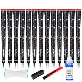 Goashpeaot Wrap Golf Grips 13 Pack ,With Regripping Kit ， Outstanding Tackiness and Advanced Surface Texture Enhances Control (Oversize, Red)