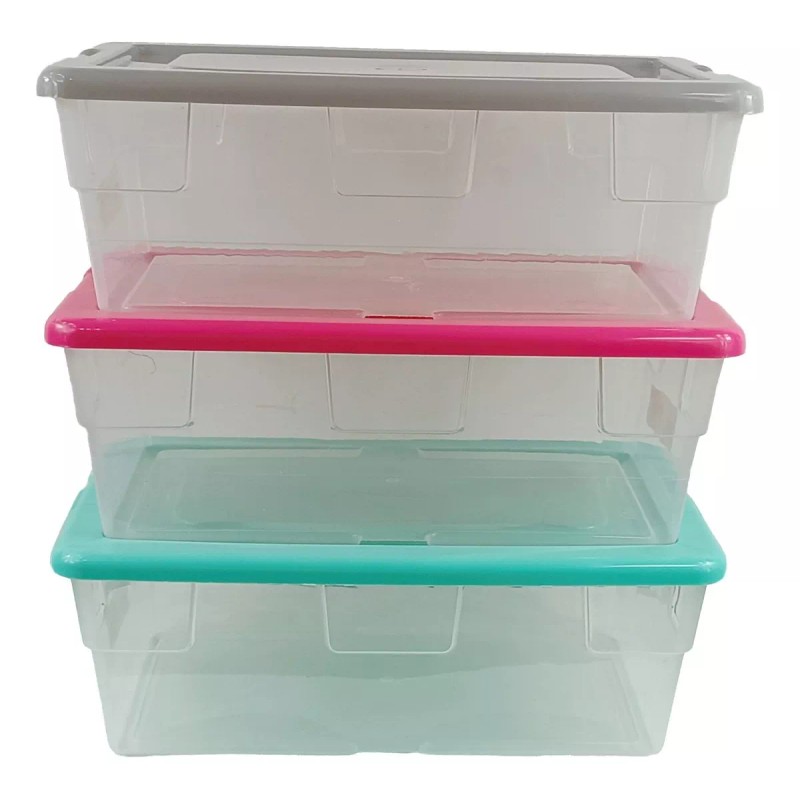 Boris 3 Cajas Organizadoras De Plastico 34.7cm Almacenamiento