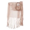 Ladies Crochet Panelled Stripe Neck Scarf (Beige)