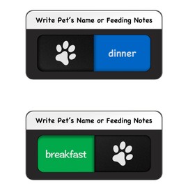 Dog Fed Sign, Dog Fed Magnet with AM/PM Feeding Slider & Custom Notes Area,Pet Feeding Reminder for Family, Easy to Use on Fridge or Wall with Adhesive, Pet Supplies,Matte Black