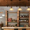 Zlepmlla Glass Pendant Light，Black Pendant Light Fixtures with Seeded Glass
