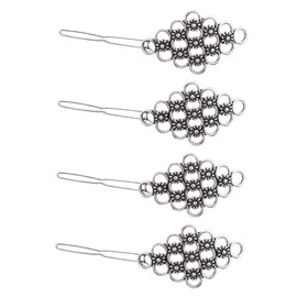 WOONEKY Fashionable 4pcs Flower Hair Clip Woman Alloy Hair Clips Girl Hairdressing Clips No Marking Bang Clip Rhinestone Hair Accessories