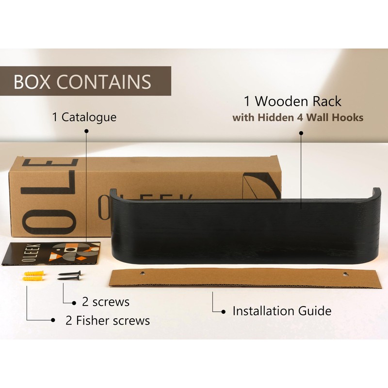 OLEEK Wall Coat Rack with Shelf - Wall Shelf with