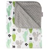Top Tots Baby Blanket - Green Grey Cactus