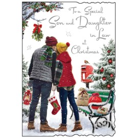 Jonny Javelin Special Son And Daughter In Law At Christmas Time Card Couple