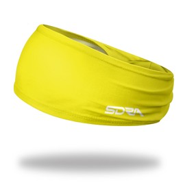 Suddora Solid Color Wide Headband/Sweatband - Workout, Football, Soccer, Yoga (Yellow)