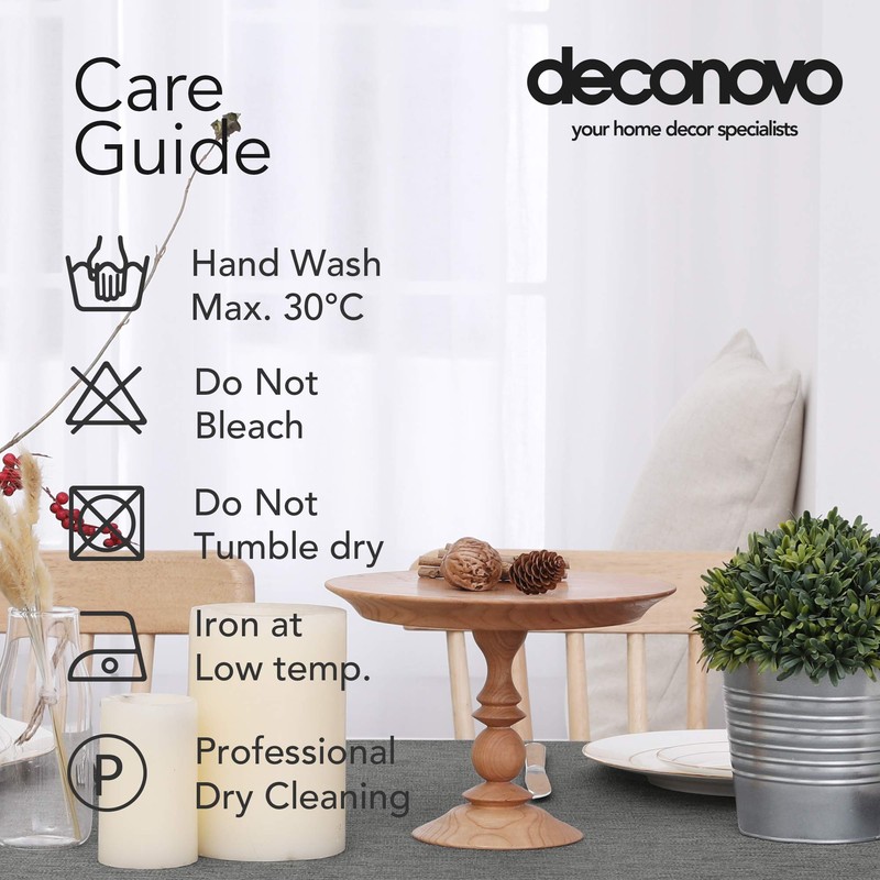 Deconovo Solid Faux Linen Rectangle Tablecloth Water Resistant Table Cloth