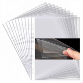 A4 Sheet Protectors, Clear 100x Refillable Loose Leaf Sheets fit All 2,3 & 4 A4 Ring Binder - Available in Various Thicknesses, Perfect for Customizing Your Binder (100pcs 6C)