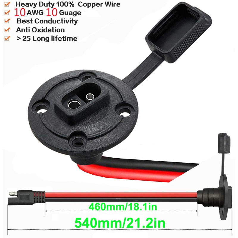 dstfuy SAE Connector,10AWG SAE Socket Sidewall Port,So Quick Connect Solar