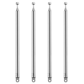 VooGenzek 4 PCS 74cm 7 Section Replacement Telescopic Aerial Antenna, DAB FM Antenna Replacement, Portable Radio Antenna, for DAB AM/FM Stereo Reception