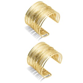 Arm Cuff Layered Bracelet Adjustable Upper Arm Cuff Bangle Gold Jewelry Gifts for Women Boho Summer Beach Essentials