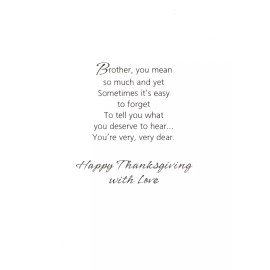 Freedom Greetings Happy Thanksgiving Brother Leaf Leaves Acorn Acorns Theme Greeting Card