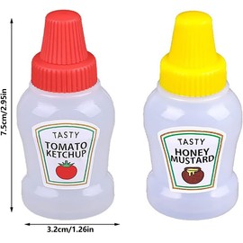 DPWOUM 2Pcs 25ml Mini Container Ketchup Squeeze Bottles Ketchup Bottle Empty Condiment Squeeze Bottles Tomato Ketchup Jar Salad Sauce Honey Storage Container