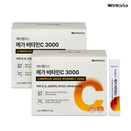 [Welloria] Care Plus Mega Vitamin C 3000 90 packets, 2 pcs / [웰로리아] 케어플러스 메가 비타민C 3000 90포, 2개