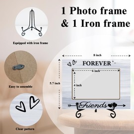 YUEXLL Forever Friends Picture Frame, Gifts For Women Friend Bestie, 4 x 6 Picture Frame with Stand for Tabletop Display, Best Friend Picture Frame Gifts (Light Purple)