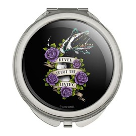 GRAPHICS & MORE Beetlejuice Never Trust The Living Tattoo Sandworm Compact Travel Purse Handbag Makeup Mirror