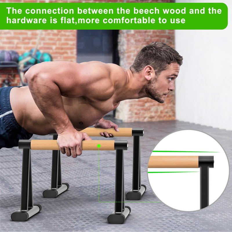 Dolibest Push-Up Bar, 12'' High Parallettes Bars with 8 Rubber