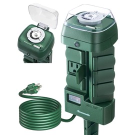 DEWENWILS Outdoor Mechanical Power Stake Timer for ChristmasDecor