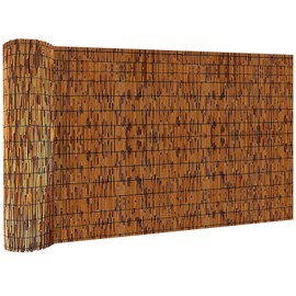KOIUEYW Bamboo Privacy Fence, Decorative Bamboo Fence Rolls 6 Feet High, Light Russet Reed Screens Outdoor for Patio Garden Backyard Balcony, 6 x 10 FT