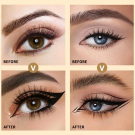 3D Eyeliner Augenbrauenstift Härchenzeichnung, Doppelköpfig Wasserdichter 3D Brauenstift Präziser mit 4 Gabelspitze Applikator, 2 en 1 Multifunction Microblading Eyebrow Tattoo Pencil