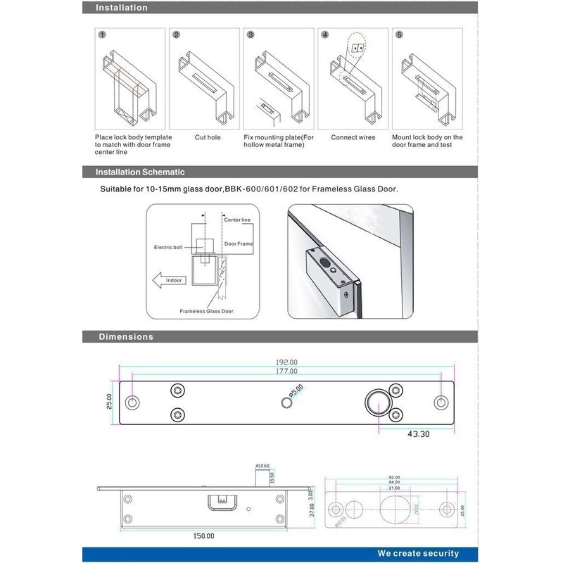UHPPOTE Fail Secure Deadbolt Electric Bolt Door Lock