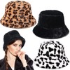 JFAN Fur Hats for Women Cute Winter Bucket Hat Large