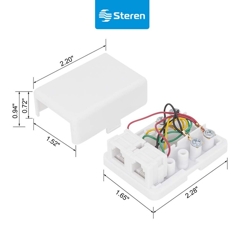 STEREN Phone Jack Wall Plate - Jack Box - White