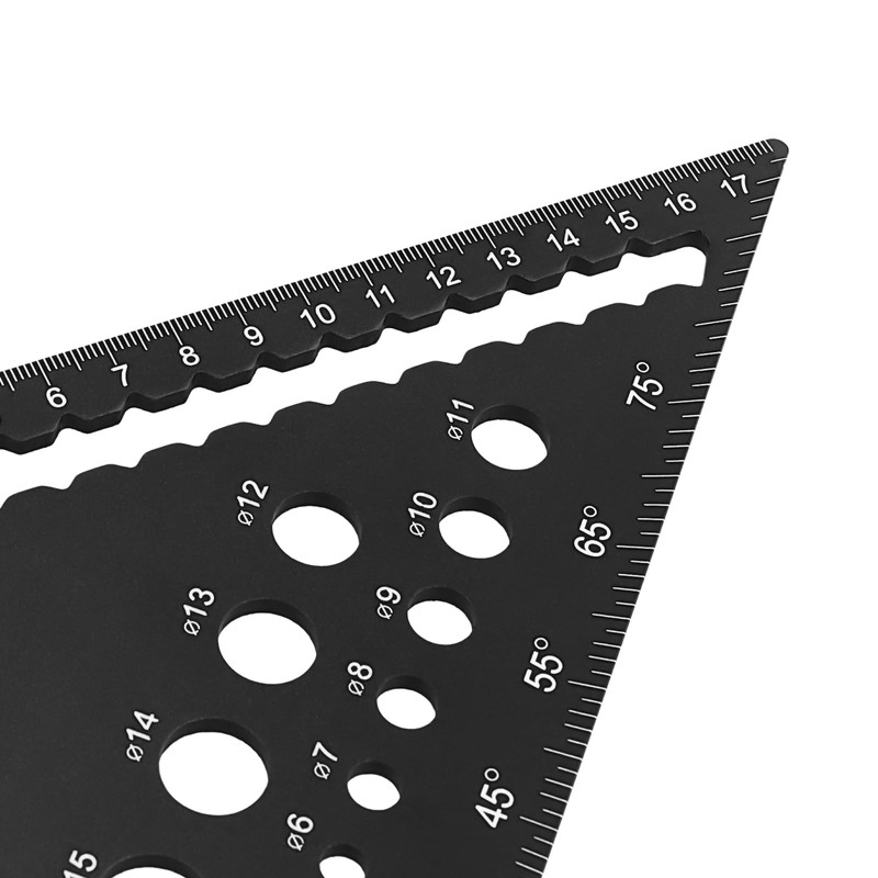 UNGFEI 2 Pack 7 inch Metric Triangle Ruler Square, 180mm