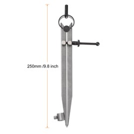 sourcing map Spring Joint Caliper 8 inch / 200mm Steel Adjustable Spring Divider Caliper with Pencil Holder for Metalworking Geometry Drawing Woodworking