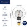 FLSNT G125(G40) Vintage Large Dimmable LED Bulb, 2700K Soft White,