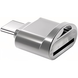Multi-Card Adapter, Portable OTG Multi-Card Adapter for Micro SD and Memory Cards, Micro SD to Type C USB Adapter for PC, Laptops & Android Smartphones (Silver)
