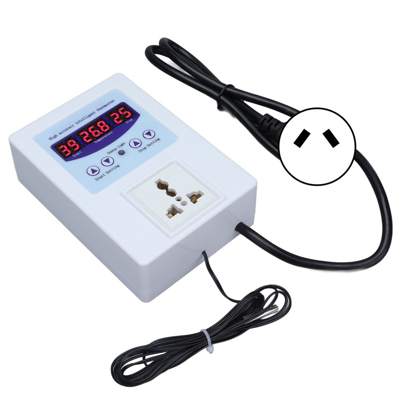 Temperature Controller Digital Display Thermostat Temp Regulator with Sensor AC110‑240VAU