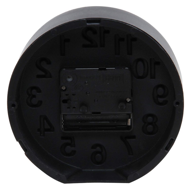 Fujiboeki 99230 Liam Table Clock, Black, Diameter 5.3 inches (13.4