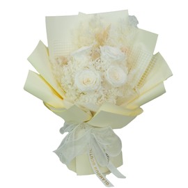 GLAMOUR BOUTIQUE Preserved Flowers Bouquet - Flowers Forever in a Box with Hydrangeas & More, Gift Ready for Anniversary, Birthday, Valentine's Day, Mother's Day, Long-Lasting 1-3 Years - White