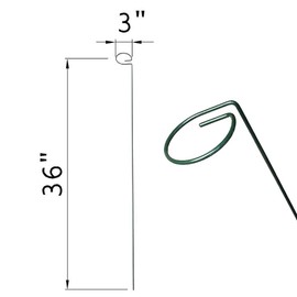 Tingyuan 36 Inches Single Stem Plant Support Stakes Steel Garden Stakes, Pack of 20