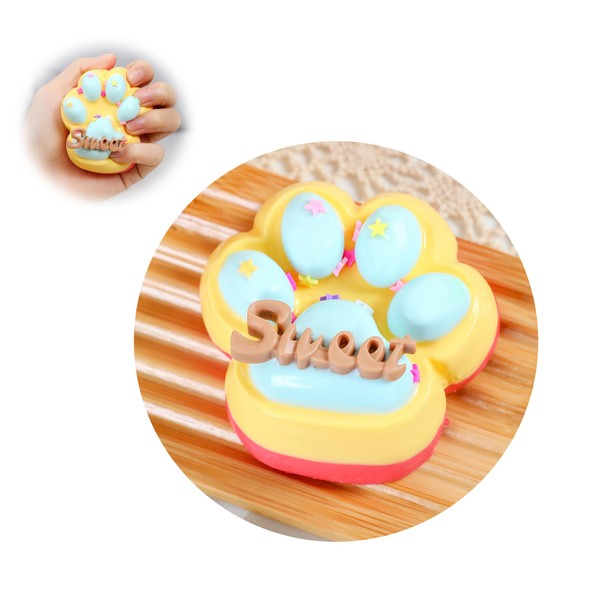 Handmade Cat Paw Taba Squishy, Kawaii Fluffy Squishies Sensory Toys,
