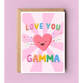 PTDShops Love You Gamma Card - Cute Birthday Card For Gamma - Mother's Day Gifts - Greeting Card For Anniversary - Thank You- I Love You Gamma Card - New Gamma Card