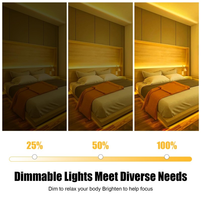 COB LED Strip 5 m, Warm White with RF Remote