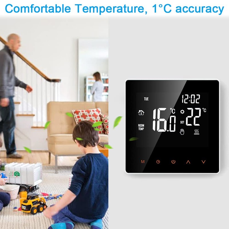 Kavolet Digital Thermostat 16A for Electric Heating, Room Thermostat Smart