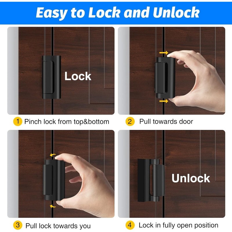 DUOSI Reinforced Home Security Door Lock Bracket with 8 Screws
